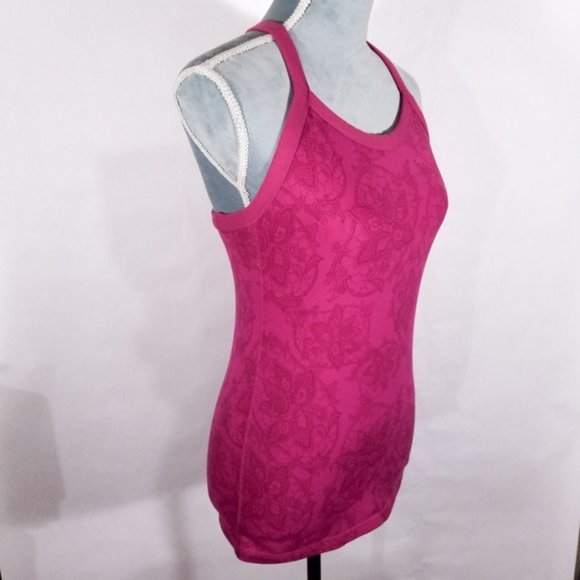 Lululemon Cute Pink Floral Built-In Bra Tank Top - Picture 3 of 7